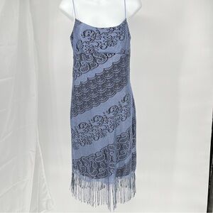 Vintage Rampage Midi Babydoll Dress Size M Fringe Fairy Romantic Y2K 90s